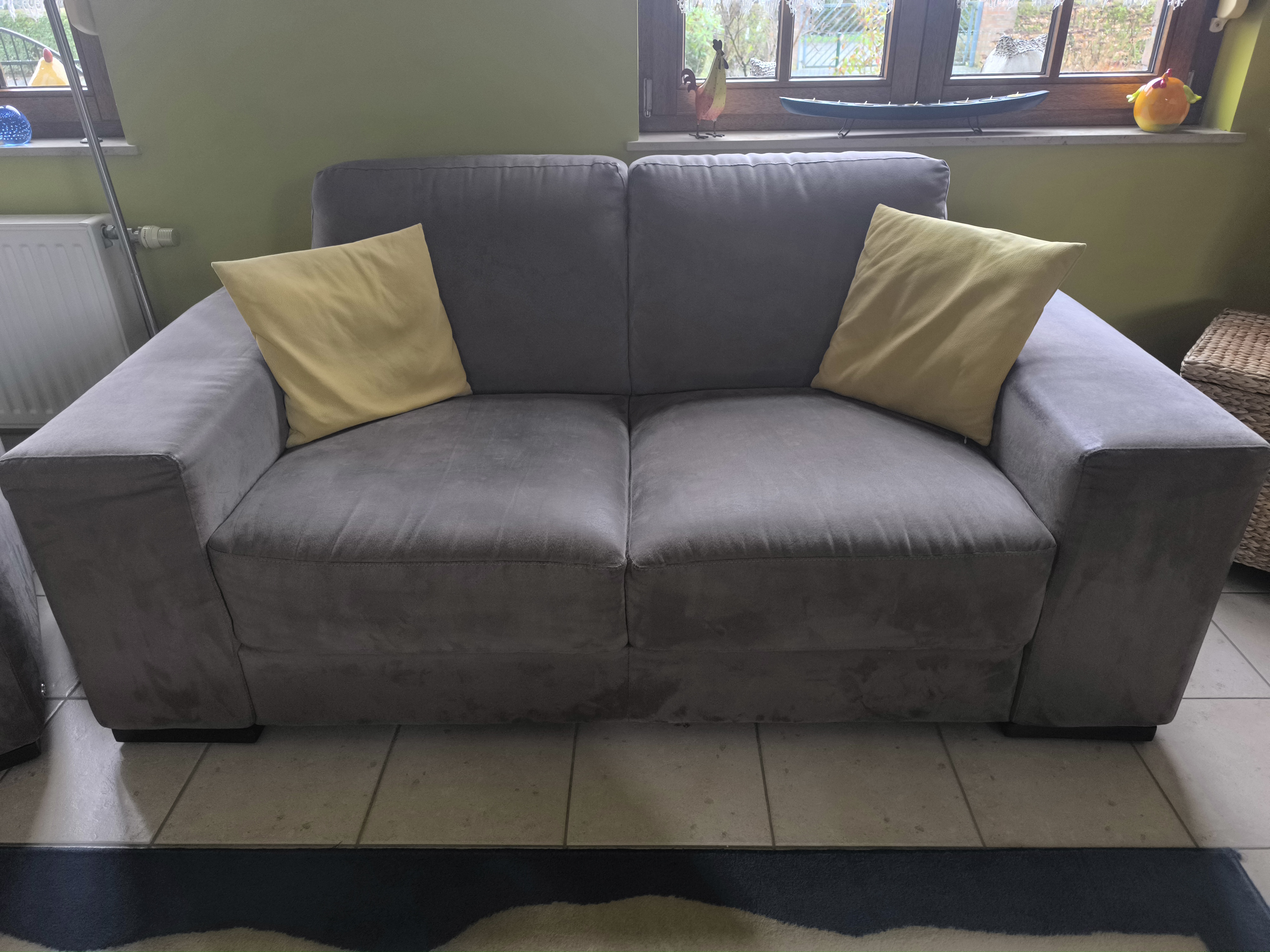 Ensemble de canapés en alcantara de marque Natuzzi