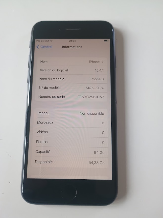 IPHONE 8 réinitialisé